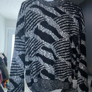 Vintage Tag Black and White Knit Sweater